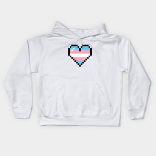 Trans 8-bit heart Kids Hoodie